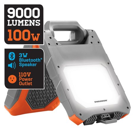 SWANSON TOOL 9000 Lumens, LED Bluetooth and Plug Socket Work Light 950BT